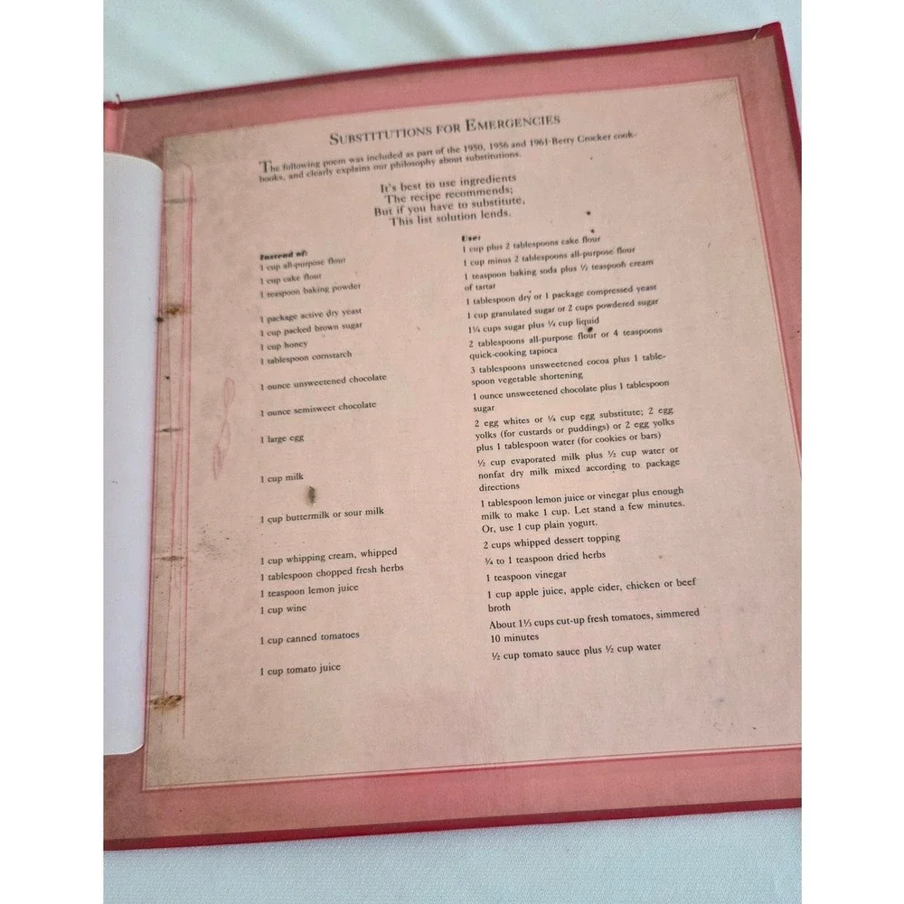 1991 Betty Crocker 40th Anniversary Edition Cookbook Red Ring Binder